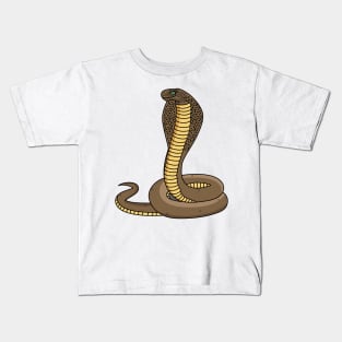 Brown cobra snake illustration Kids T-Shirt